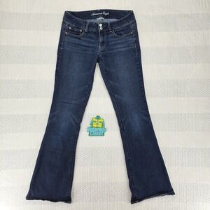 American Eagle Artist Jeans Womens 8L Low Rise Flare Stretch Double Button 31x32